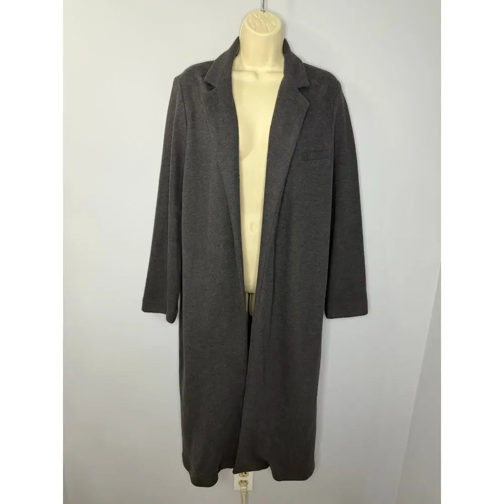 M. Martin Long Cardigan Duster Jacket Open Front Pockets Soft Sz M